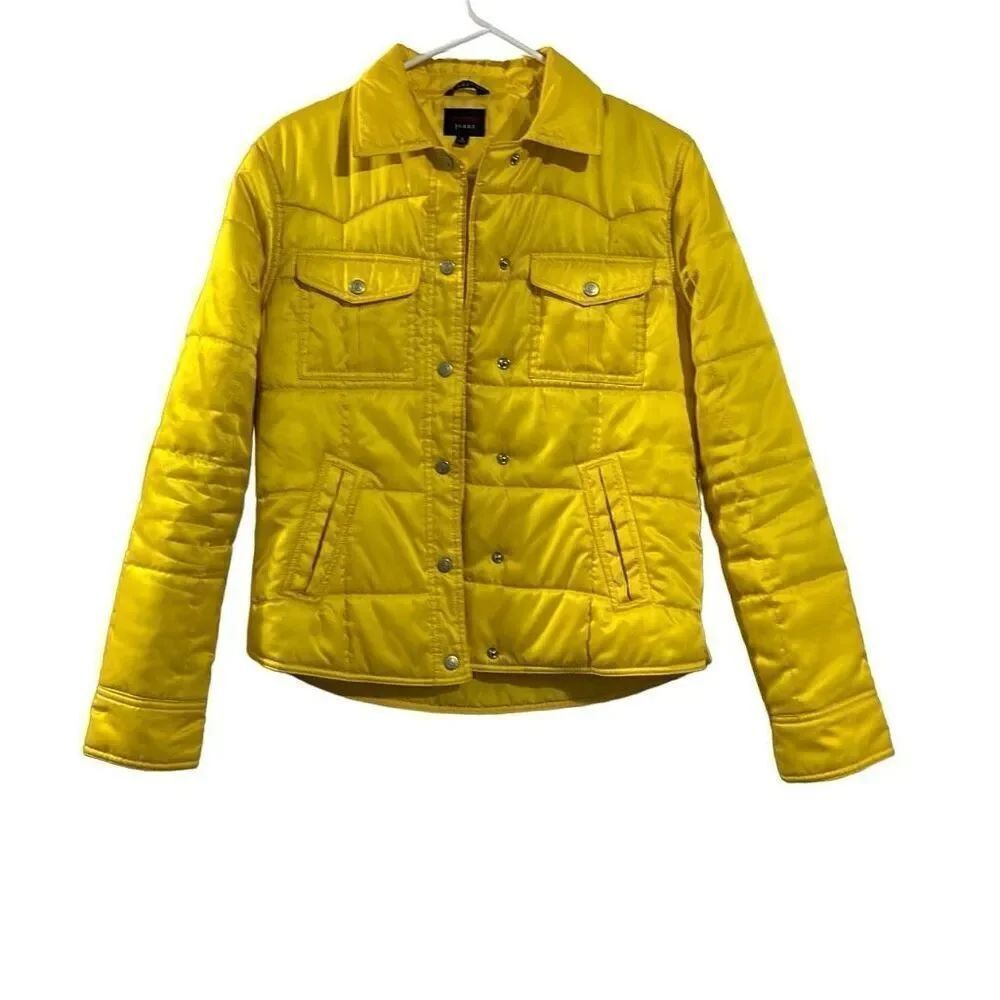 Tommy Jeans Vintage Y2K (2000) Yellow Satin Quilted Shacket sz SP
